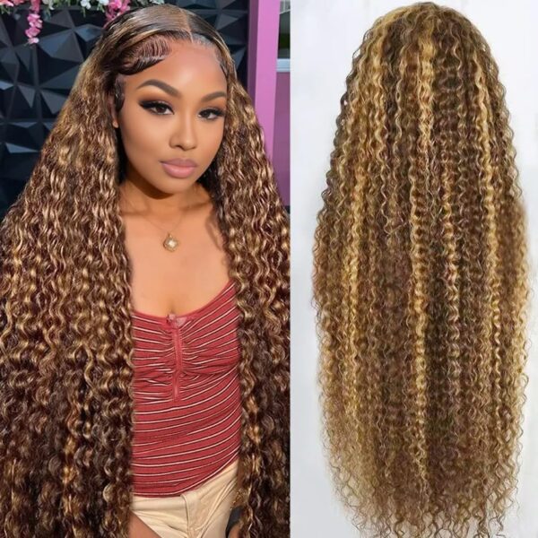 Highlight Ombre Lace Front Wig Human Hair - Honey Blonde