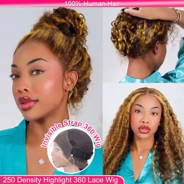 Strap 360 Full Hd Lace Frontal Wig 250 Density Deep Wave Lace Front Wig - Image 13