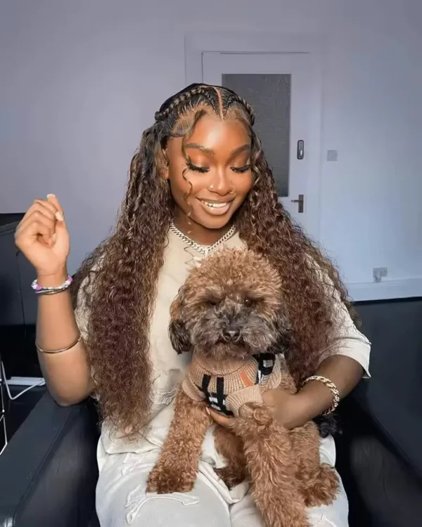 Strap 360 Full Hd Lace Frontal Wig 250 Density Deep Wave Lace Front Wig - Image 140