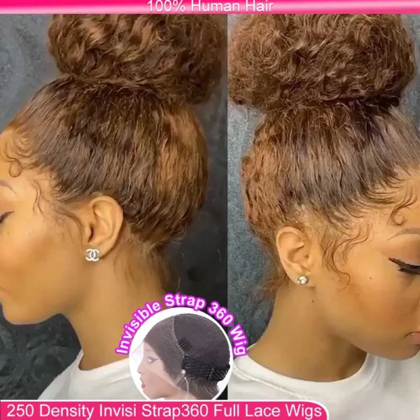 Strap 360 Full Hd Lace Frontal Wig 250 Density Deep Wave Lace Front Wig - Image 29