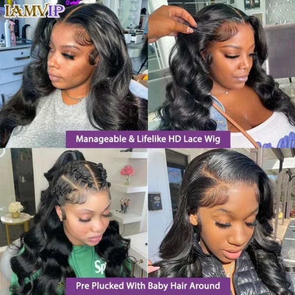 Body Wave 13x6 Hd Frontal Human Hair Pre-plucked Lace Brazilian Remy - Image 27