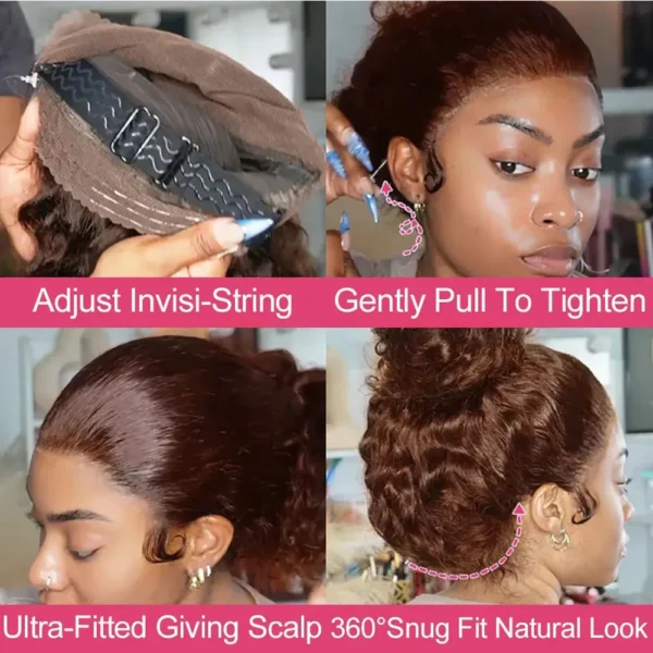 Strap 360 Full Hd Lace Frontal Wig 250 Density Deep Wave Lace Front Wig - Image 12