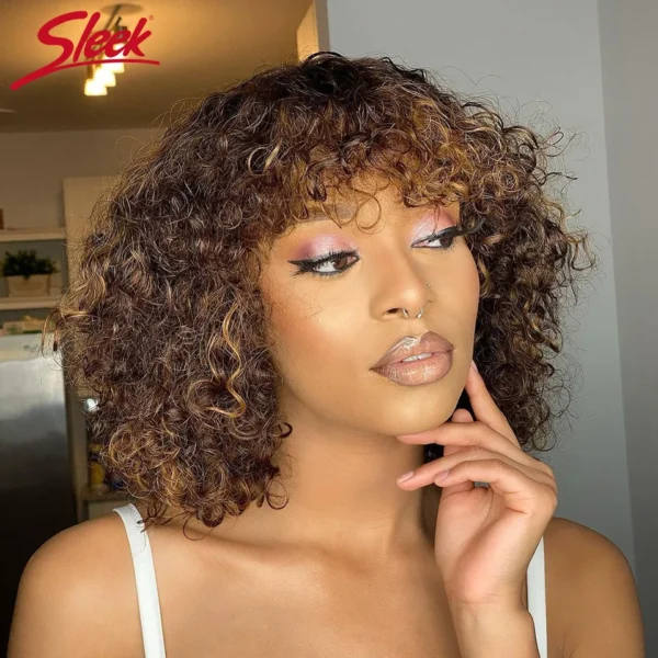 Jerry Curly Short Bob Human Hair Wigs - Glueless Wig - Image 18