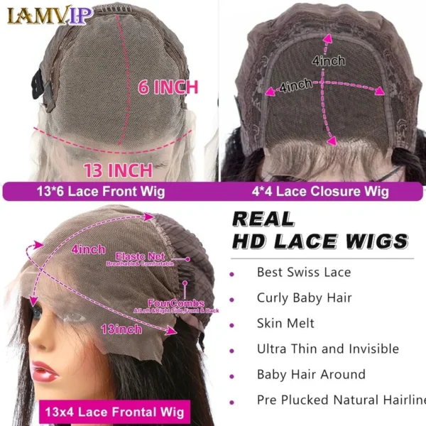 Body Wave 13x6 Hd Frontal Human Hair Pre-plucked Lace Brazilian Remy - Image 25