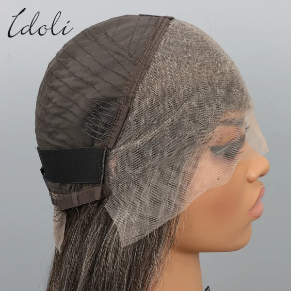 Grey Wigs Human Hair Bob Wig 13x4 Straight Lace Front Wigs - Image 5