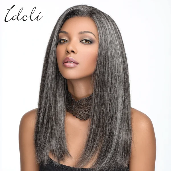 Grey Wigs Human Hair Bob Wig 13x4 Straight Lace Front Wigs - Image 15