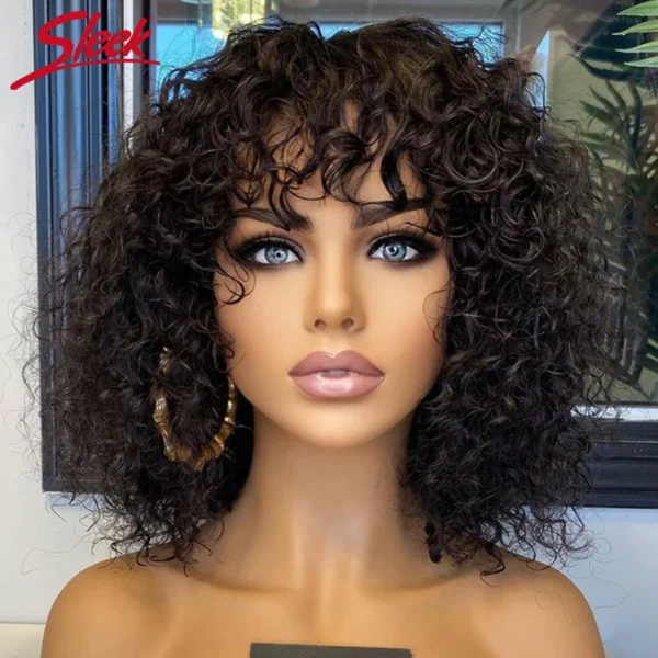 Jerry Curly Short Bob Human Hair Wigs - Glueless Wig - Image 14