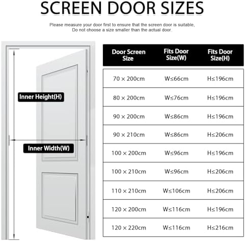 YRH Magnetic Fly Screen Door with Stay Open Buckles - Heavy Duty Self-Sealing Mesh, No Drill Installation,Powerful Magnets,Full Frame Magic Tape (90x210 cm, Black) Amazon.co.uk: DIY & Tools - Image 2