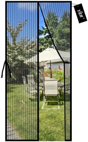YRH Magnetic Fly Screen Door with Stay Open Buckles - Heavy Duty Self-Sealing Mesh, No Drill Installation,Powerful Magnets,Full Frame Magic Tape (90x210 cm, Black) Amazon.co.uk: DIY & Tools