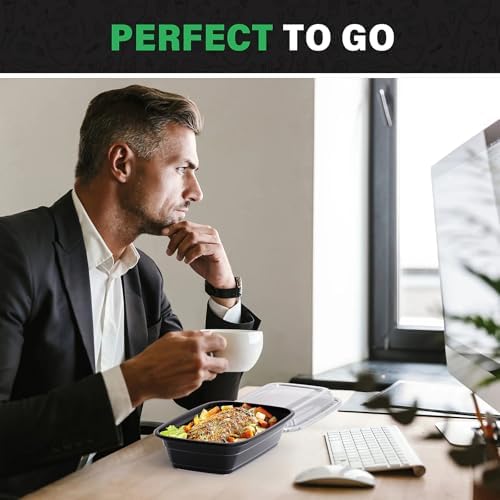Femora 50 Pack 32 oz Reusable Meal Prep Containers with Lids - Bento Plastic Lunch Box for Food Storage, Take-Out & Meal Prep | Microwave, Dishwasher, Freezer Safe Amazon.co.uk: Home & Kitchen - Image 7
