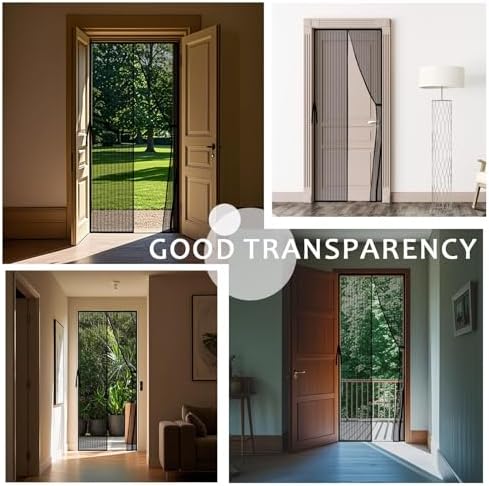 YRH Magnetic Fly Screen Door with Stay Open Buckles - Heavy Duty Self-Sealing Mesh, No Drill Installation,Powerful Magnets,Full Frame Magic Tape (90x210 cm, Black) Amazon.co.uk: DIY & Tools - Image 11