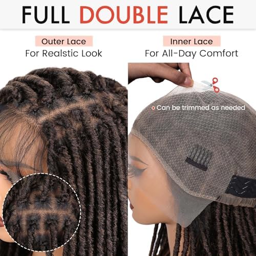 Full Double Lace Dreadlock Wig - Image 4