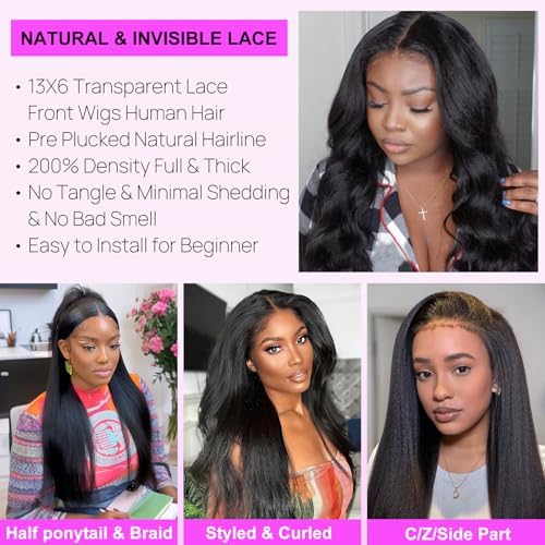Kinky Straight Lace Front Wigs Human Hair - Image 3