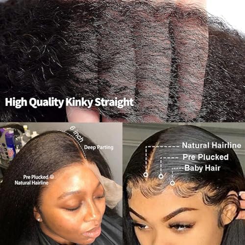 Kinky Straight Lace Front Wigs Human Hair - Image 8